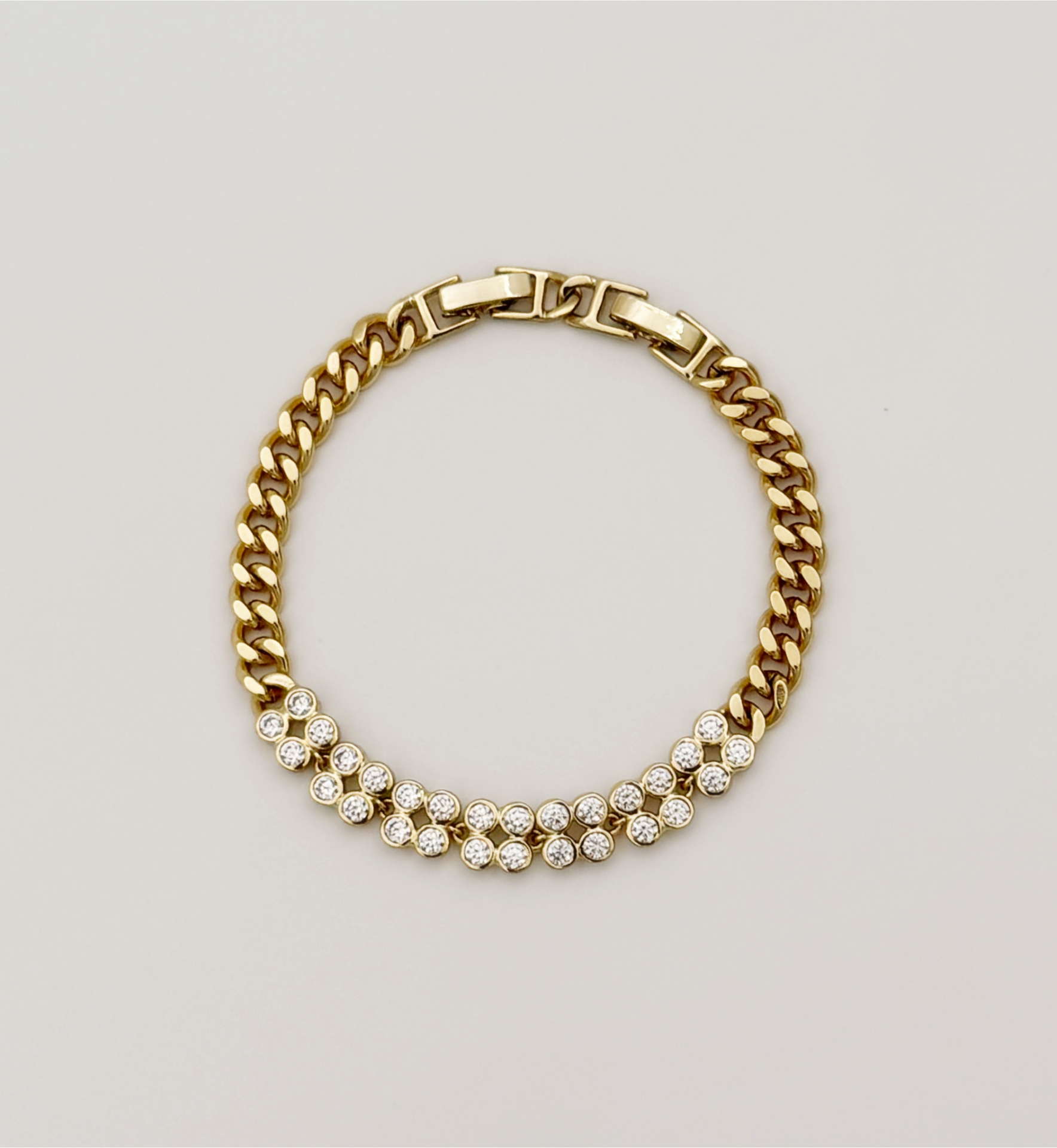 14K Gold Plated Çift Sıra Su Yolu Zincir Bileklik