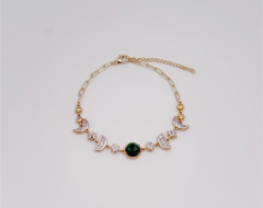 14K Gold Plated Green Gaia Bileklik