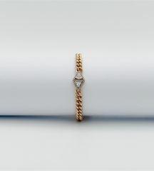 18K Rose Gold Plated Twin Triangle Bileklik