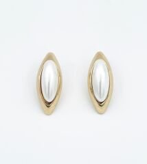 18K Rose Gold Plated White Asu Stud Küpe