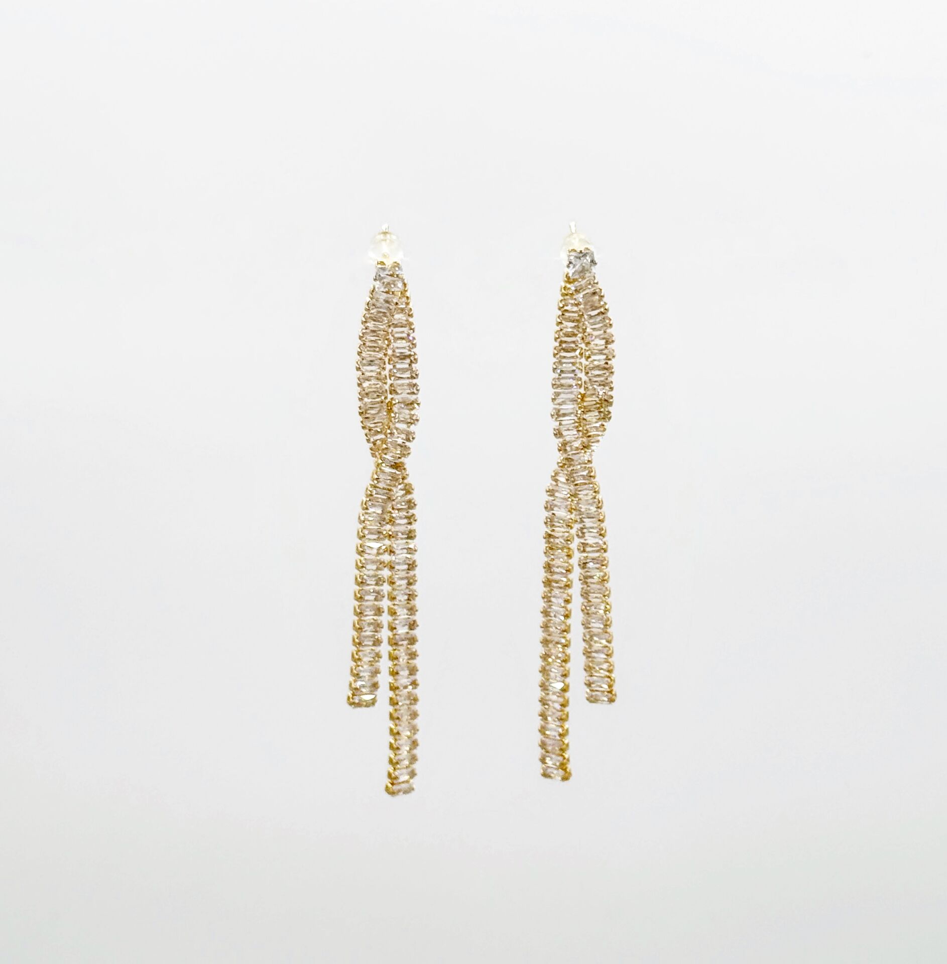 14K Gold Plated Shining Road Dangle Küpe